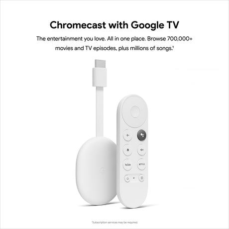 Google Chromecast with Google TV – plugged into TV HDMI