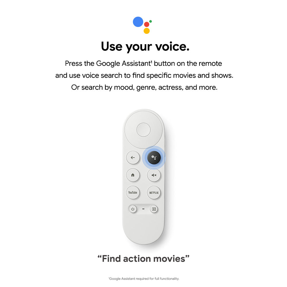 Google Chromecast With Google TV  - Watch Movies, Shows in 4K HDR - Snow