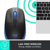 Logitech Wireless Mouse M190 Full Size Ambidextrous Curve Design