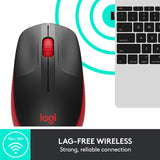 Logitech M190 Wireless Mouse Full Size Ambidextrous Curve Design - DokanTech #