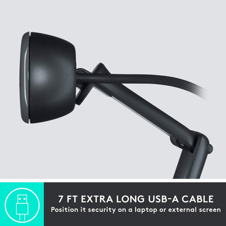 Logitech C505 HD webcam – clip and stand mount