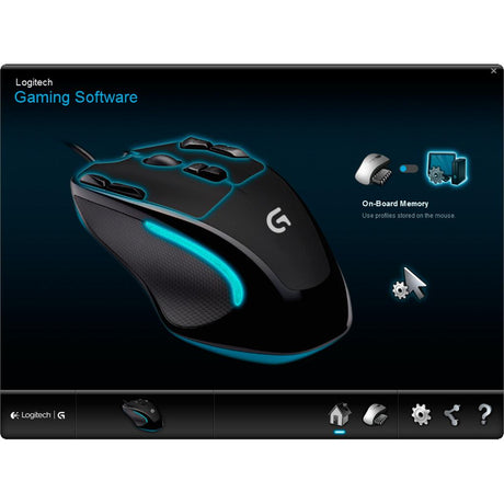 Logitech G300s wired gaming mouse – top view