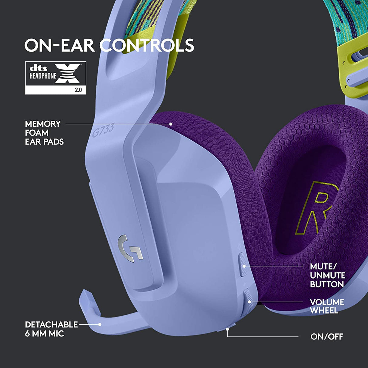 Logitech G733 LIGHTSPEED Wireless RGB Gaming Headset - DokanTech #