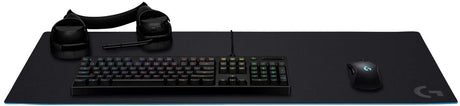 Logitech G840 XL gaming mouse pad – on gaming desk setup