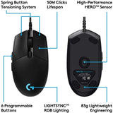 Logitech PRO Hero Wired Gaming Mouse - DokanTech #