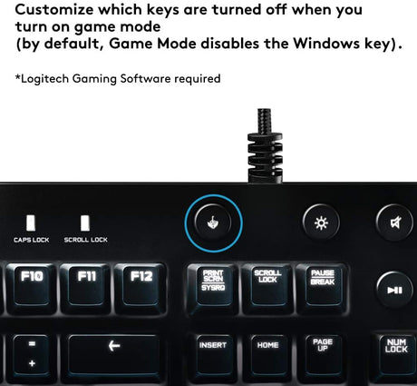 Logitech G610 Orion keyboard – per-key white backlight