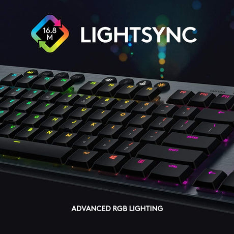 Logitech G815 RGB keyboard – gaming desk lifestyle