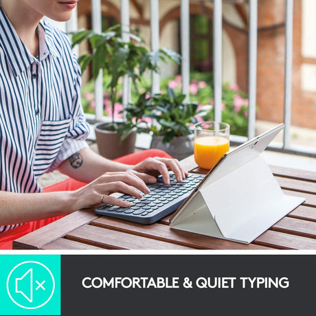 Logitech K380 Bluetooth keyboard – paired with phone
