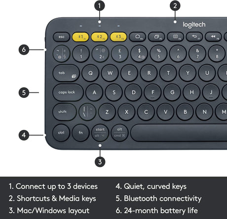 Logitech K380 Bluetooth keyboard – round keys design