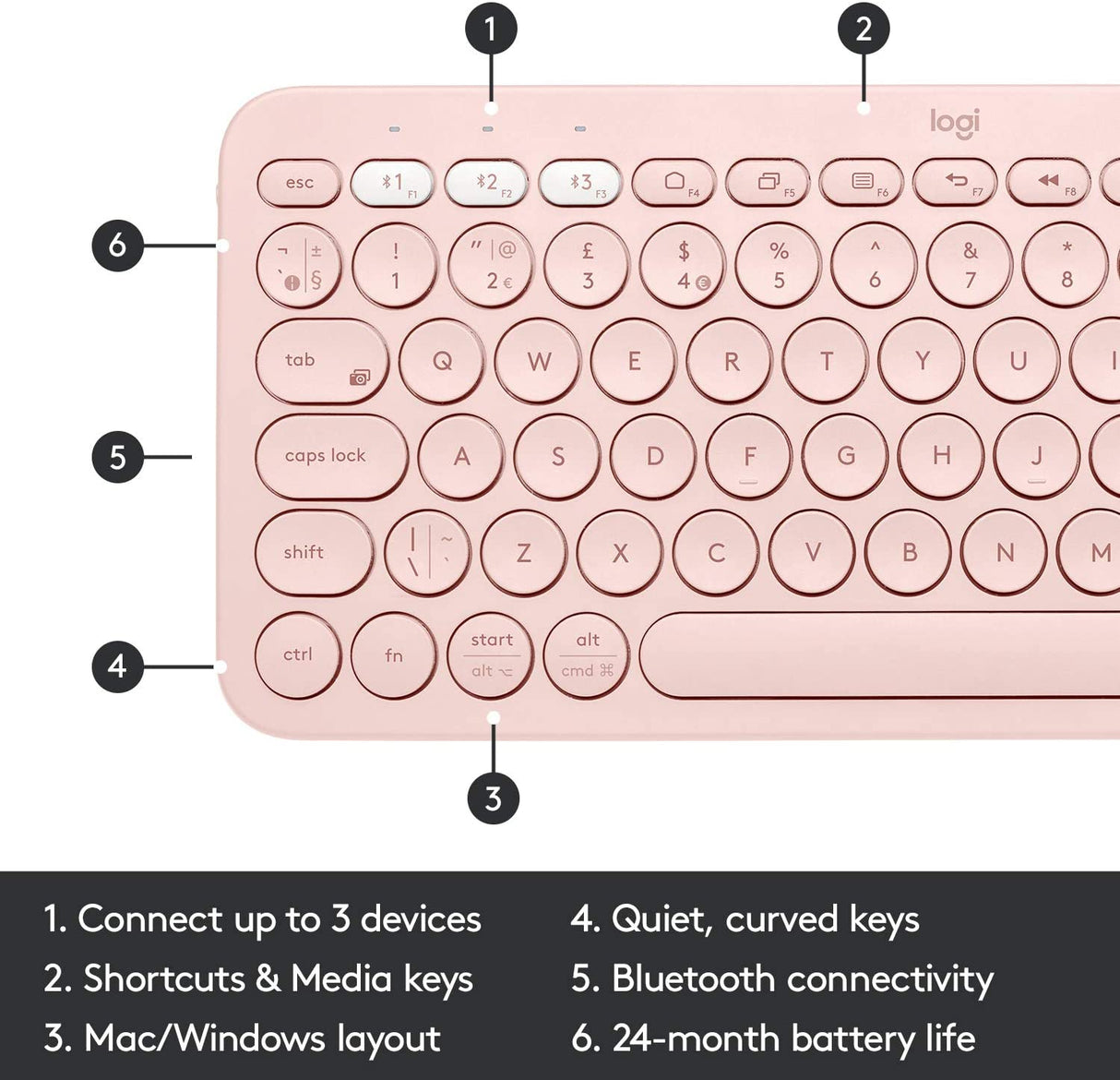 لوحة مفاتيح لوجيتك K380 متعددة الأجهزة 