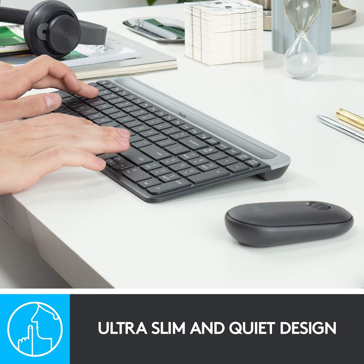 Logitech MK470 Wireless Slim Keyboard and Mouse Black - DokanTech #