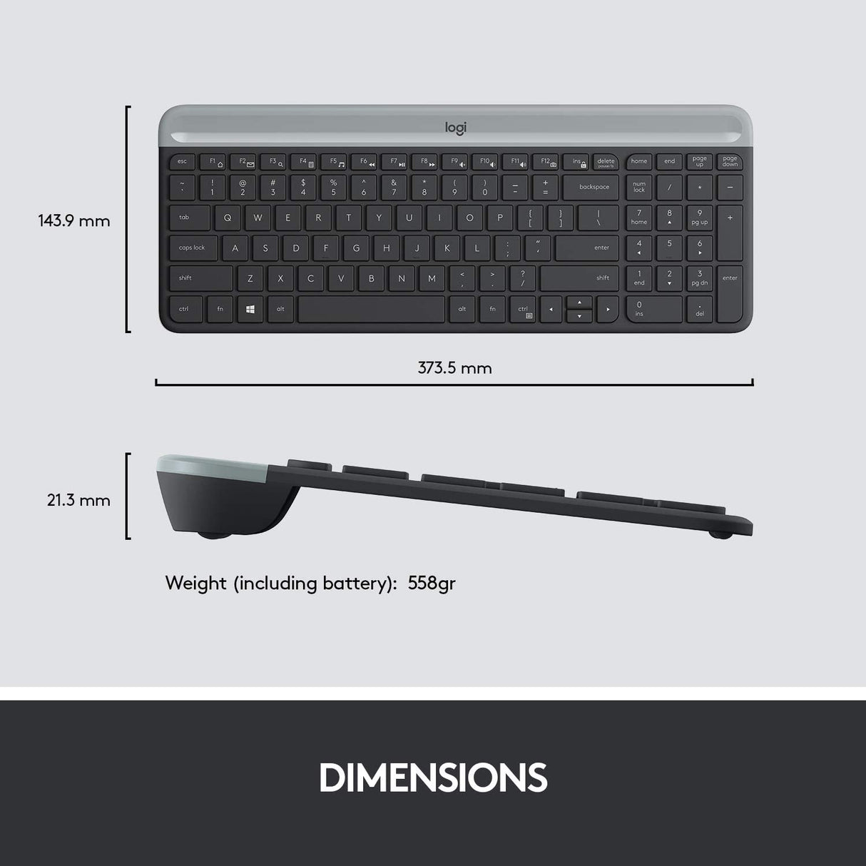 Logitech MK470 Wireless Slim Keyboard and Mouse Black