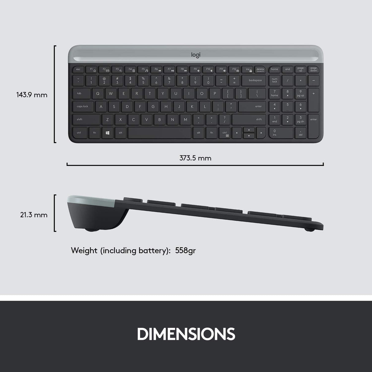 Logitech MK470 Wireless Slim Keyboard and Mouse Black - DokanTech #