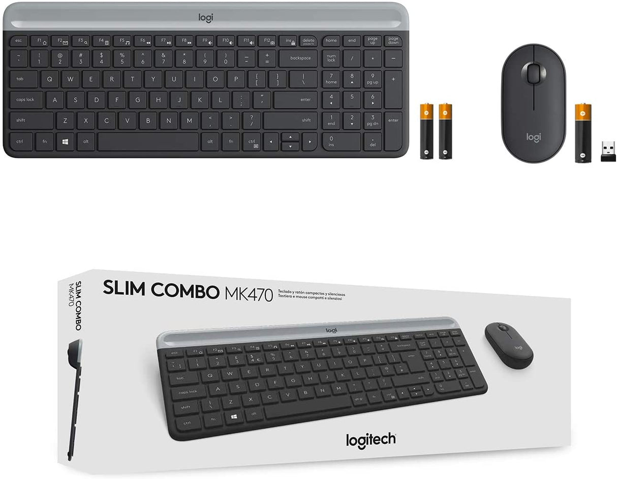 Logitech MK470 Wireless Slim Keyboard and Mouse Black - DokanTech #