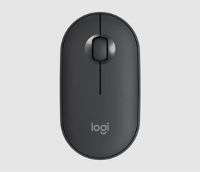 Logitech M350 Pebble on laptop desk lifestyle