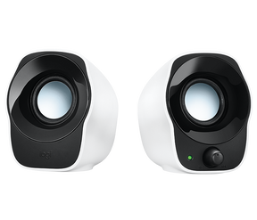 Logitech Z120 stereo USB speakers – front view white