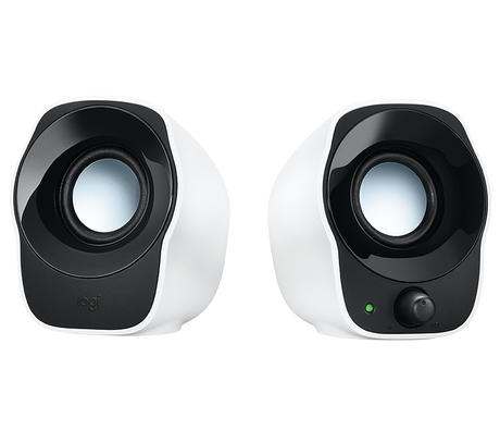Logitech Z120 stereo USB speakers – front view white
