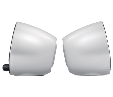 Logitech Z120 stereo speakers – side view