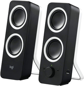 Logitech Z200 stereo speakers – front view black