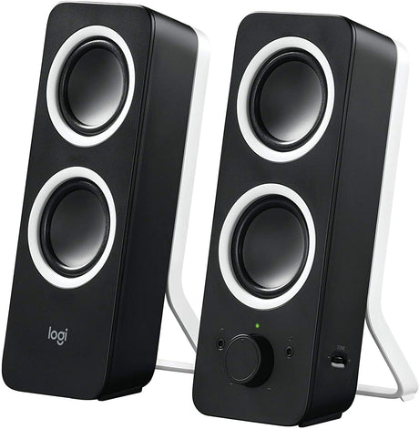 Logitech Z200 stereo speakers – front view black