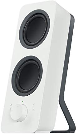 Logitech Z207 stereo speakers – angled top view
