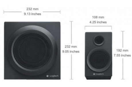 Logitech Z333 2.1 speaker system – desktop lifestyle setup