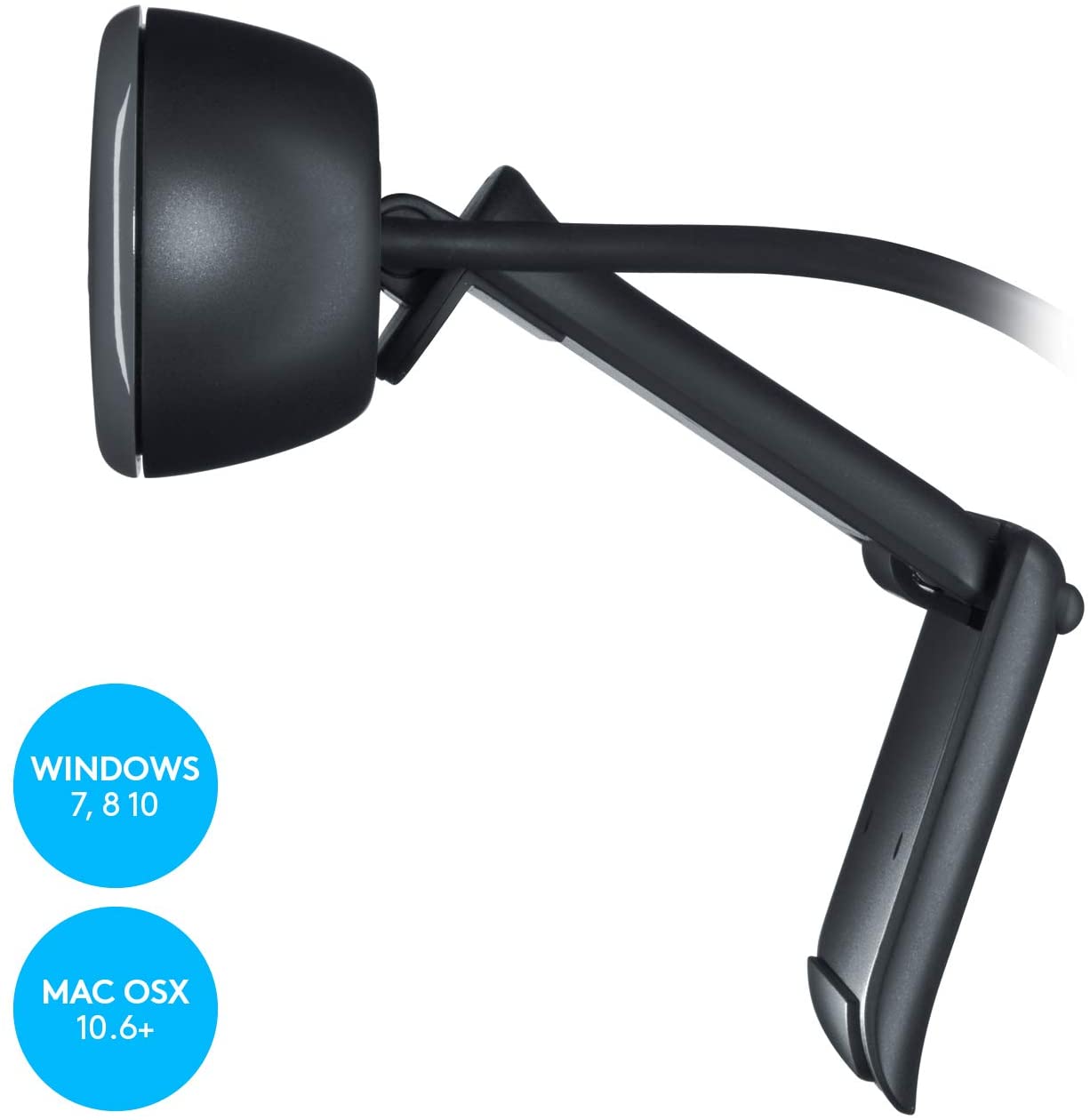 Logitech C270 HD webcam – clip and stand design
