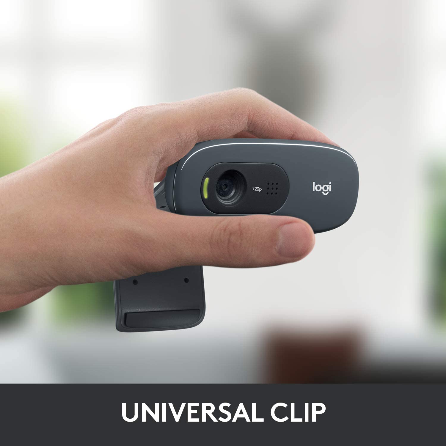 Logitech C270 HD webcam – mounted on laptop screen