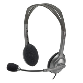 Logitech H111 stereo headset – front view black