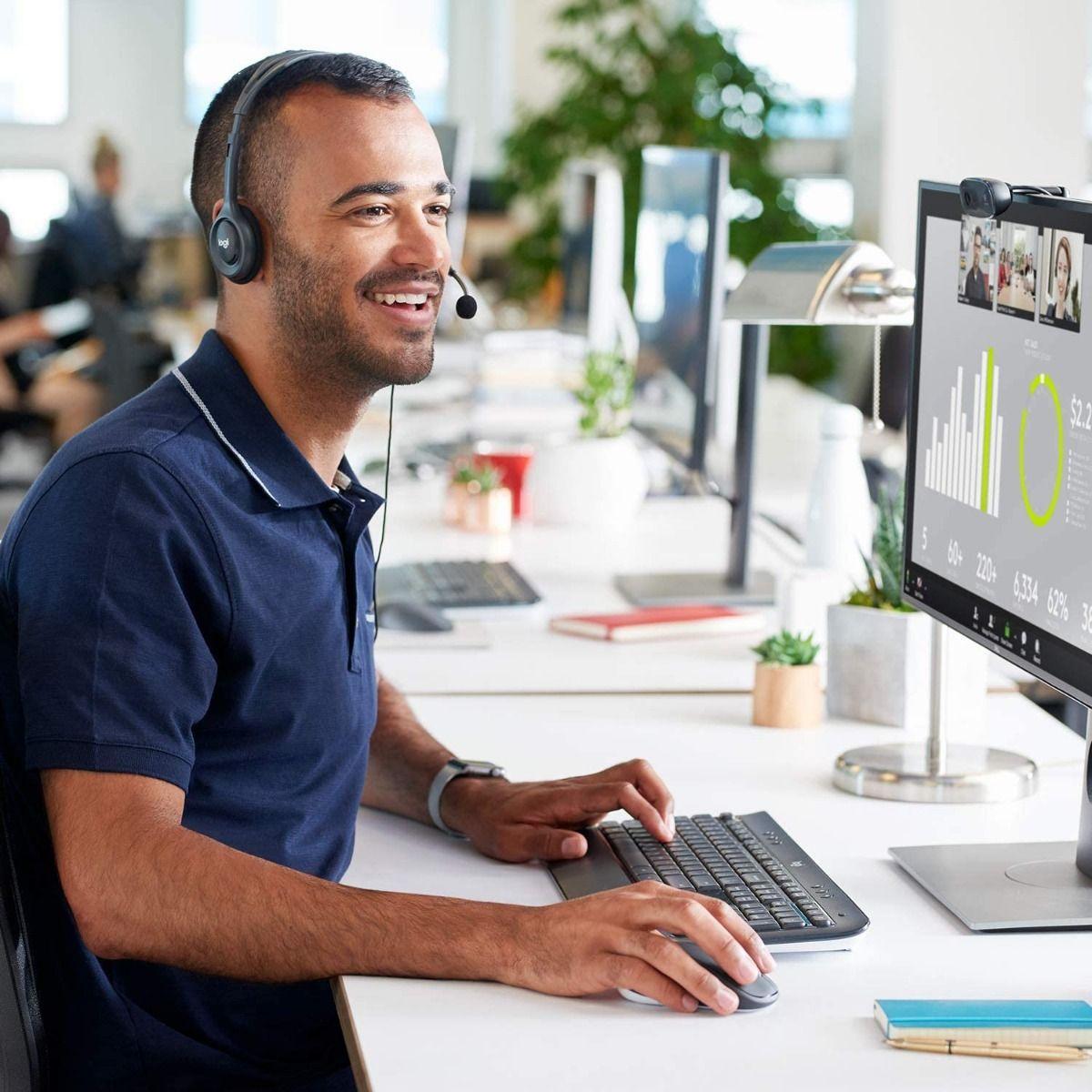 Logitech H111 Stereo Headset with Microphone - Black - DokanTech #