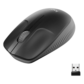 Logitech M190 full-size ambidextrous wireless mouse – front view