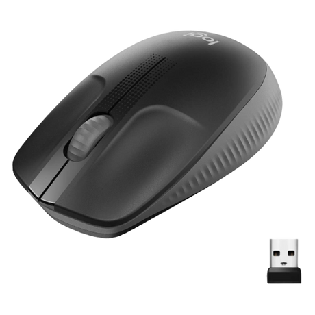 Logitech Wireless Mouse M190 Full Size Ambidextrous Curve Design