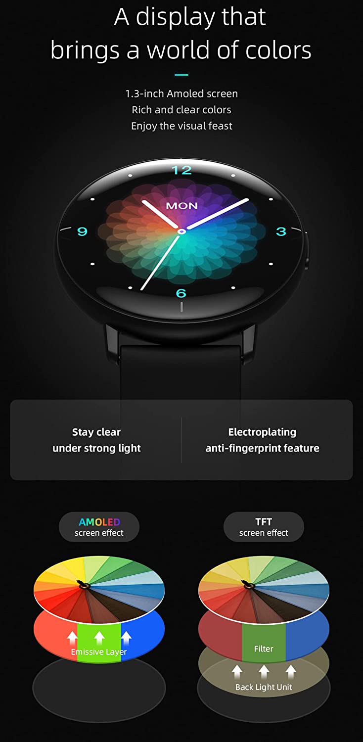 Mibro Lite 1.3in AMOLED Screen Support Multi-language Ultra-thin Body Smartwatch - DokanTech #