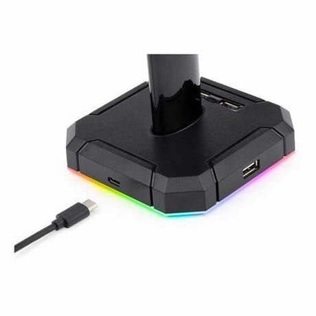 حامل سماعة رأس للألعاب بإضاءة خلفية RGB من Redragon HA300 SCEPTER Pro مع 10 أوضاع إضاءة RGB و4 منافذ USB 