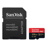 بطاقة SanDisk Extreme Pro microSD UHS I بسعة 256 جيجابايت، وسرعة قراءة 200 ميجابايت/ثانية، وسرعة كتابة 140 ميجابايت/ثانية
