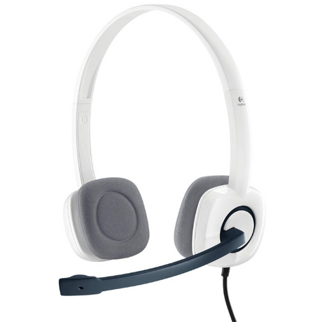 Logitech H150 stereo headset – front view cloud white