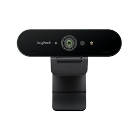 Logitech Brio Ultra HD 4K webcam – front view with privacy shade