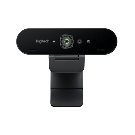Logitech Brio Ultra HD 4K webcam – front view with privacy shade