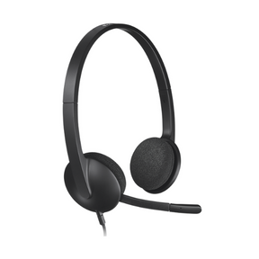 Logitech H340 USB headset front view black