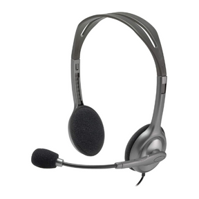Logitech H110 stereo headset – front view black