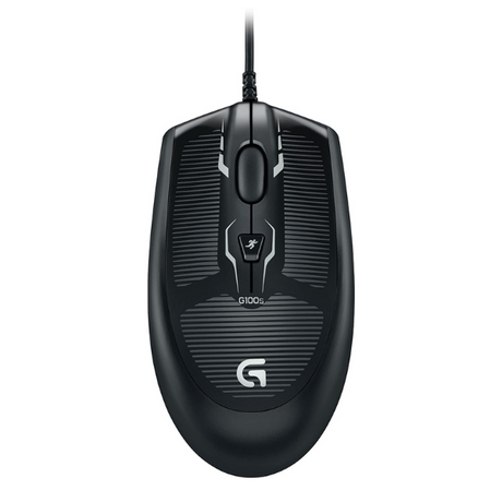 Logitech G100s wired gaming mouse – front view black