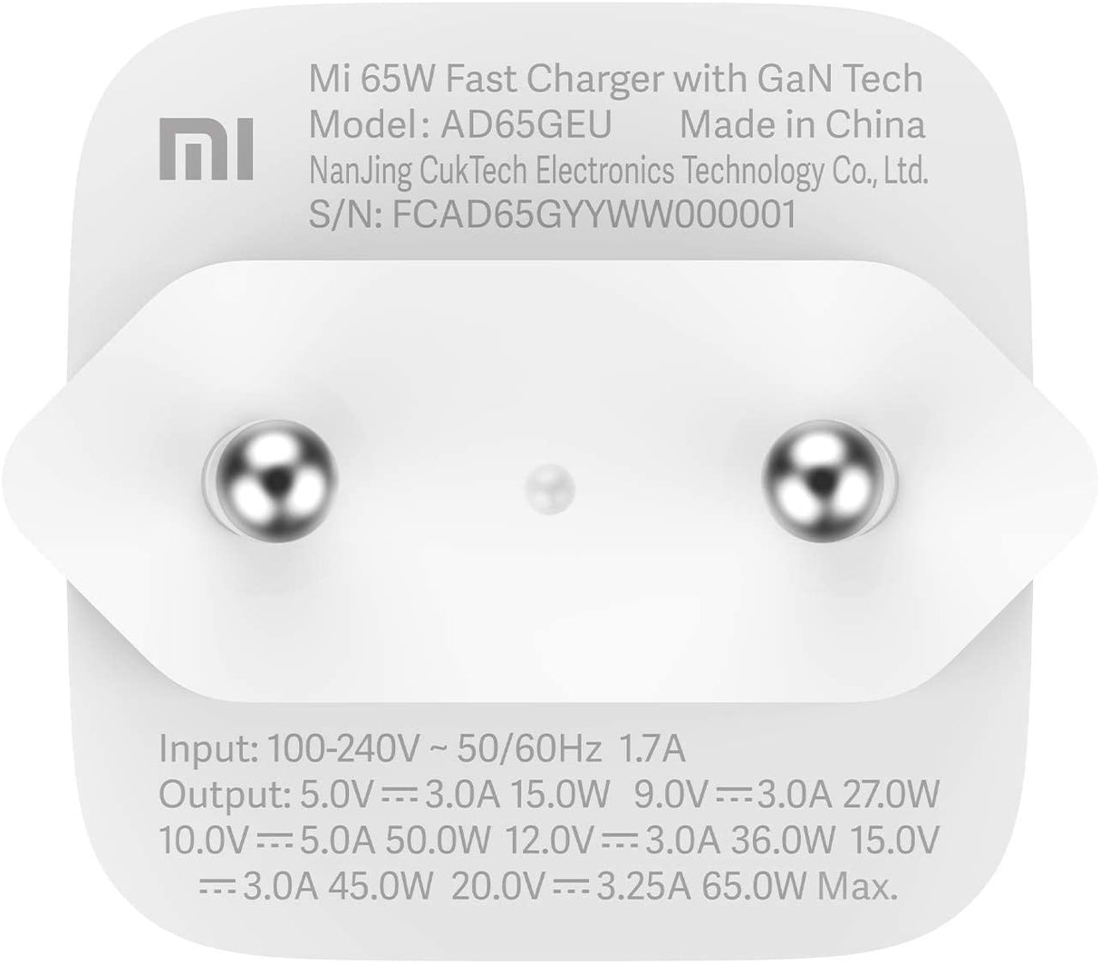 Xiaomi Mi USB-C 65W Fast Charger with GaN